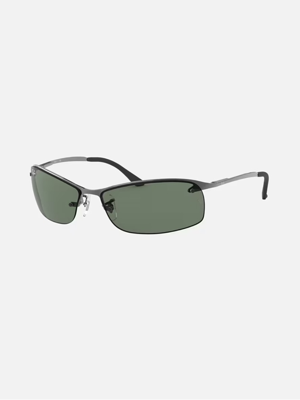 Ray-Ban RB 3183 Semi-Rimless Sunglasses with Green Lenses